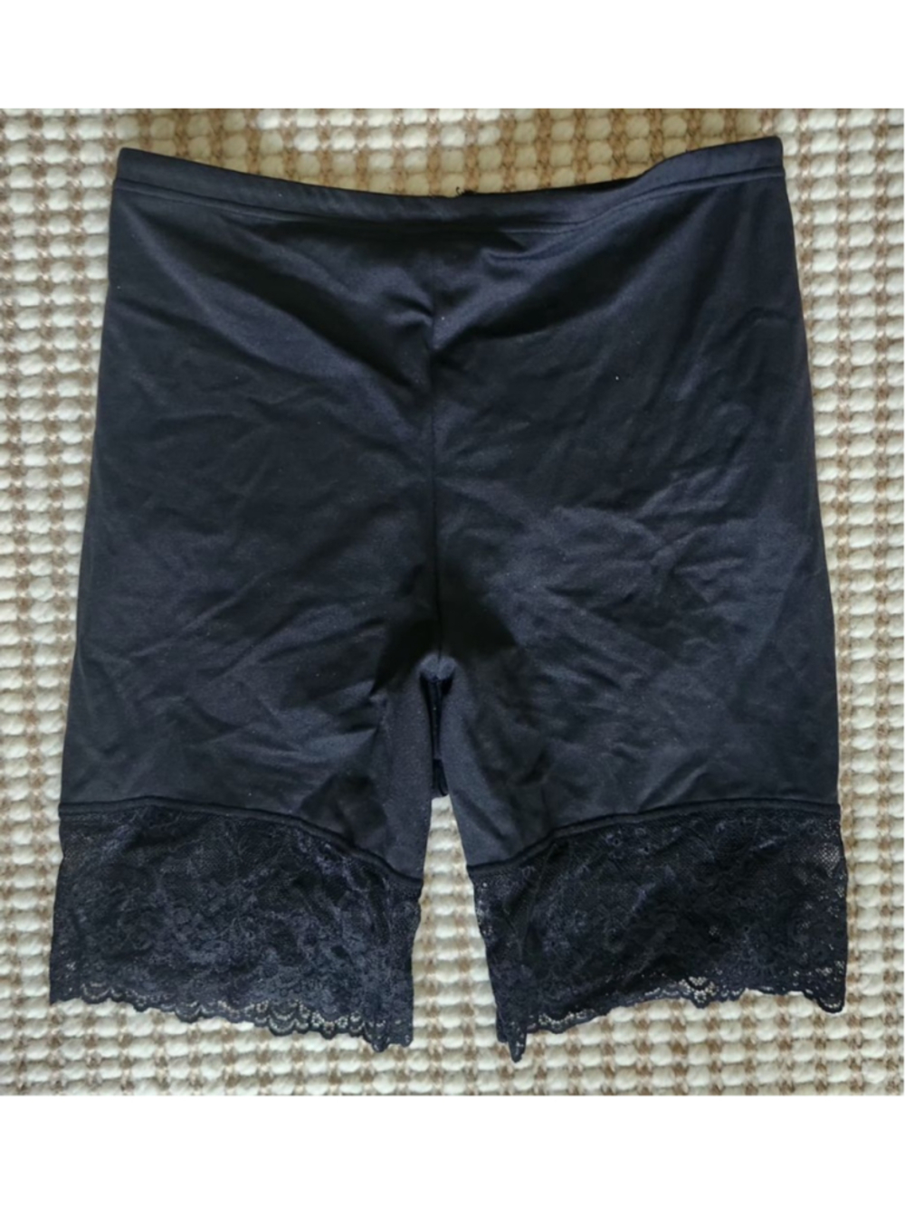 Flexees 1255 Women's Curvy Firm Foundations Hi Waist Black Shapewear Shorts LG